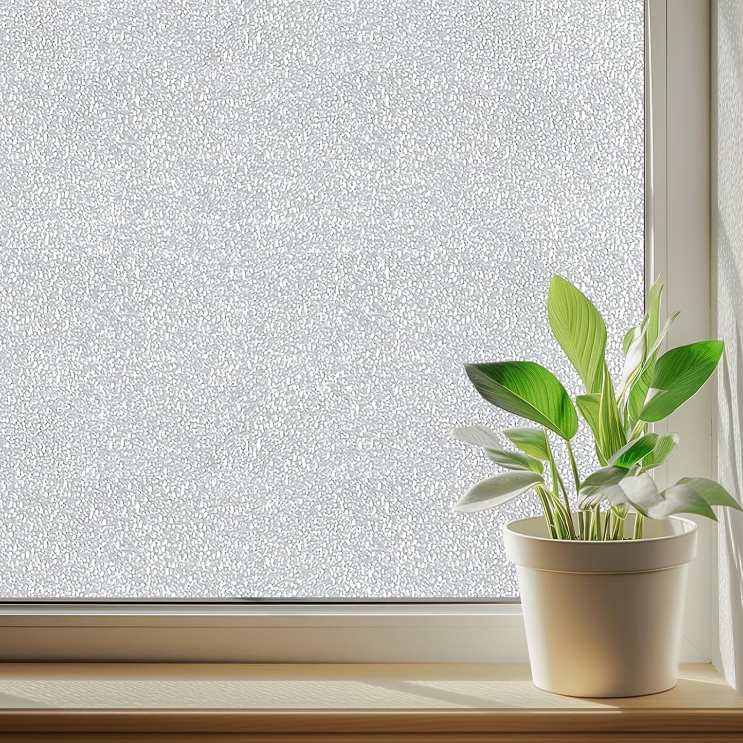 DUOFIRE Window Privacy Film, Sparkling Frosted Glass Window Film, UV Blocking Non-Adhesive Static Cling Windows Clings, No Glue Removable Windows Coverings for Home Office Bathroom, 23.6 X 78.7 inch