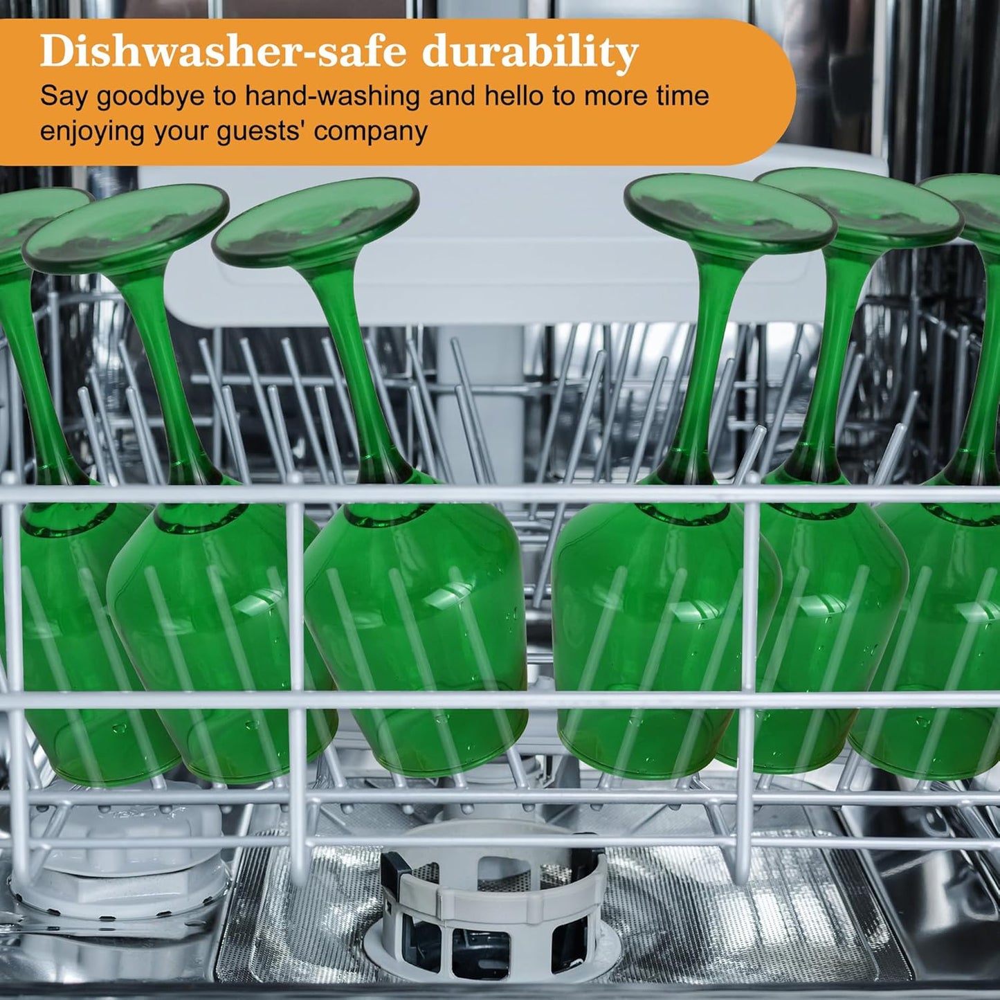 Green Wine Glasses Set of 6-14oz Long Stem Wine Glass, Pretty Crystal Glassware, Hand Blown Goblets Drinkware, Unique Stemware Wine Glass Holiday Gift Set