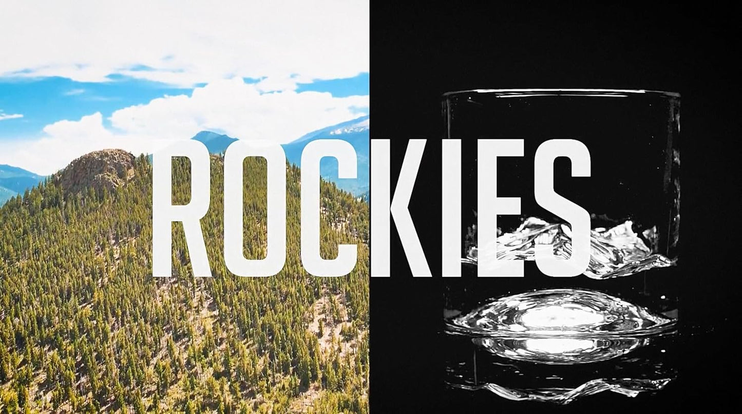 Rocky Mountains Heavy Crystal Whiskey Glasses Gift Set of 2, Thick Freezable Bourbon Glass 1lb Each, Premium Whiskey Gifts for Men, Frozen Crystal Chills Cocktails, 10 oz