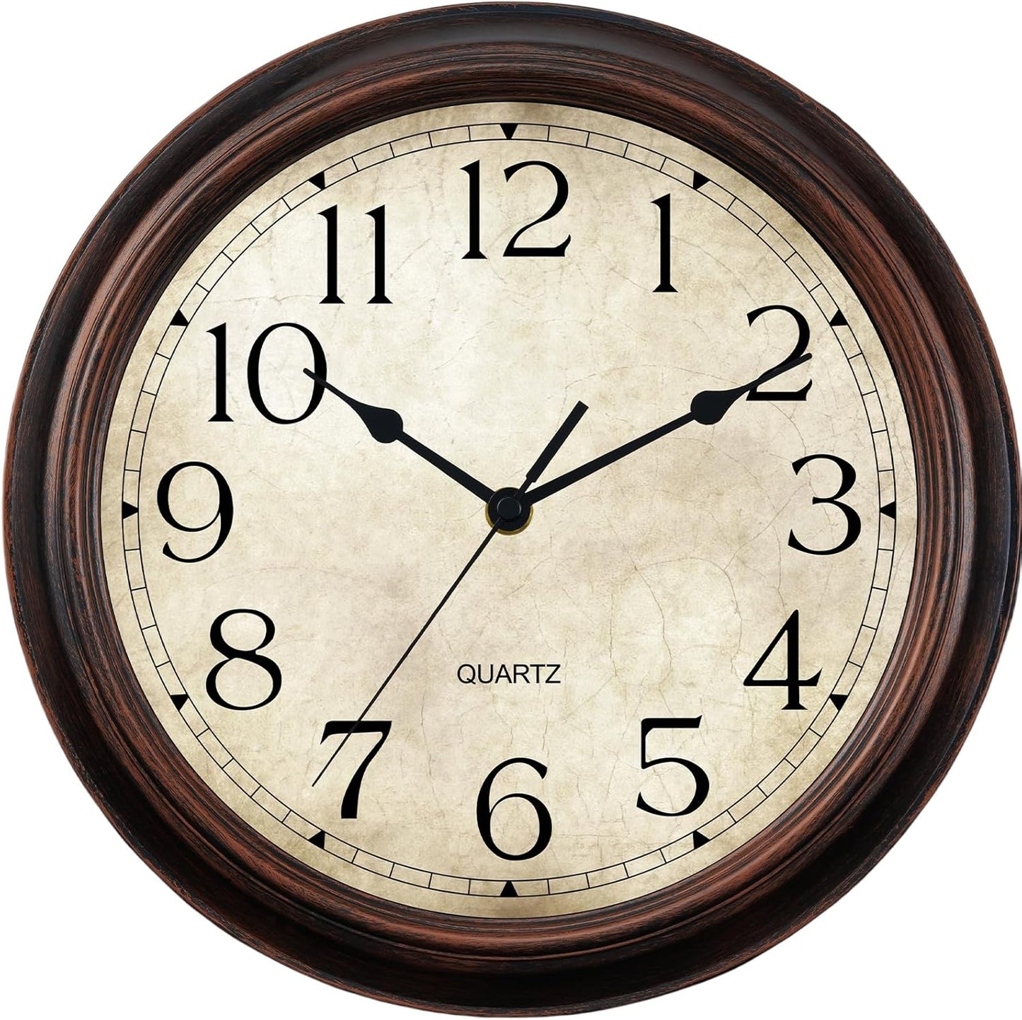 14 Inch Wall Clocks Battery Operated Silent Non-Ticking Analog Wall Clock Vintage Retro Rustic Style Decorative for Living Room Kitchen Home Office(Bronze)
