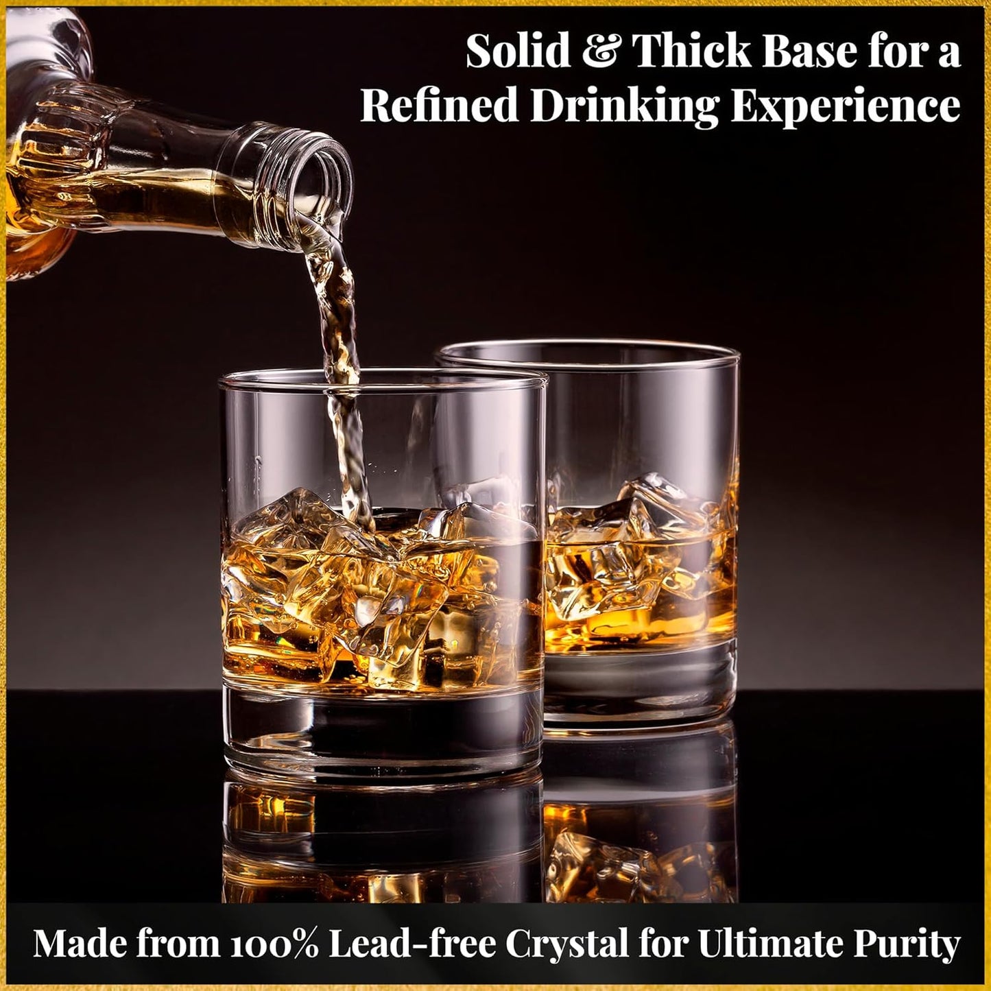 Voted Best High-End Whiskey Decanter 2024 by Food & Wine Magazine |1Hand-Blown Decanter & 4 Tumblers |Made in Europe |100% Lead-Free Crystal |Gift Box