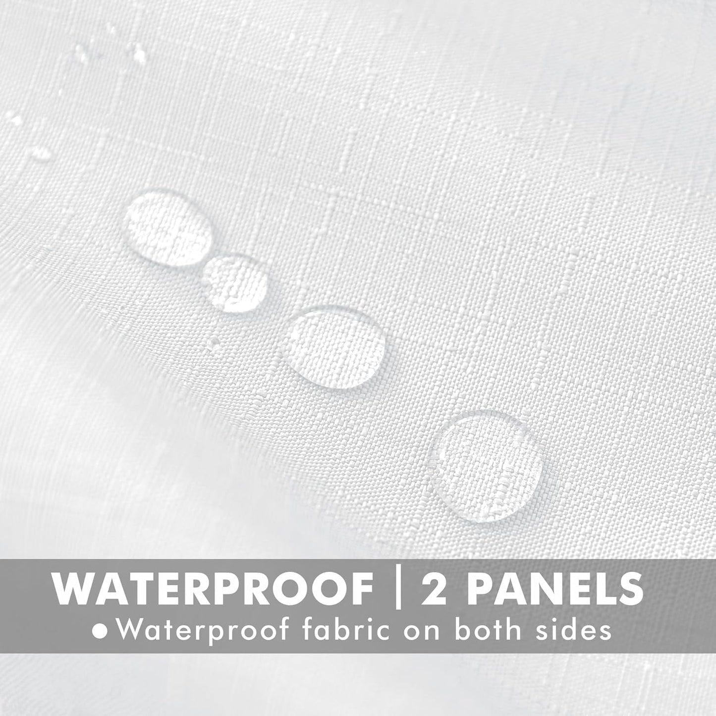 HolidayIdeas 4 Panels Linen Outdoor Curtains for Patio Waterproof White Curtain Panels 95 Inch Length-Wide Weatherproof, Privacy, Outside Curtains for Pergola, Porch, Gazebo-110 Wide x 95" Long