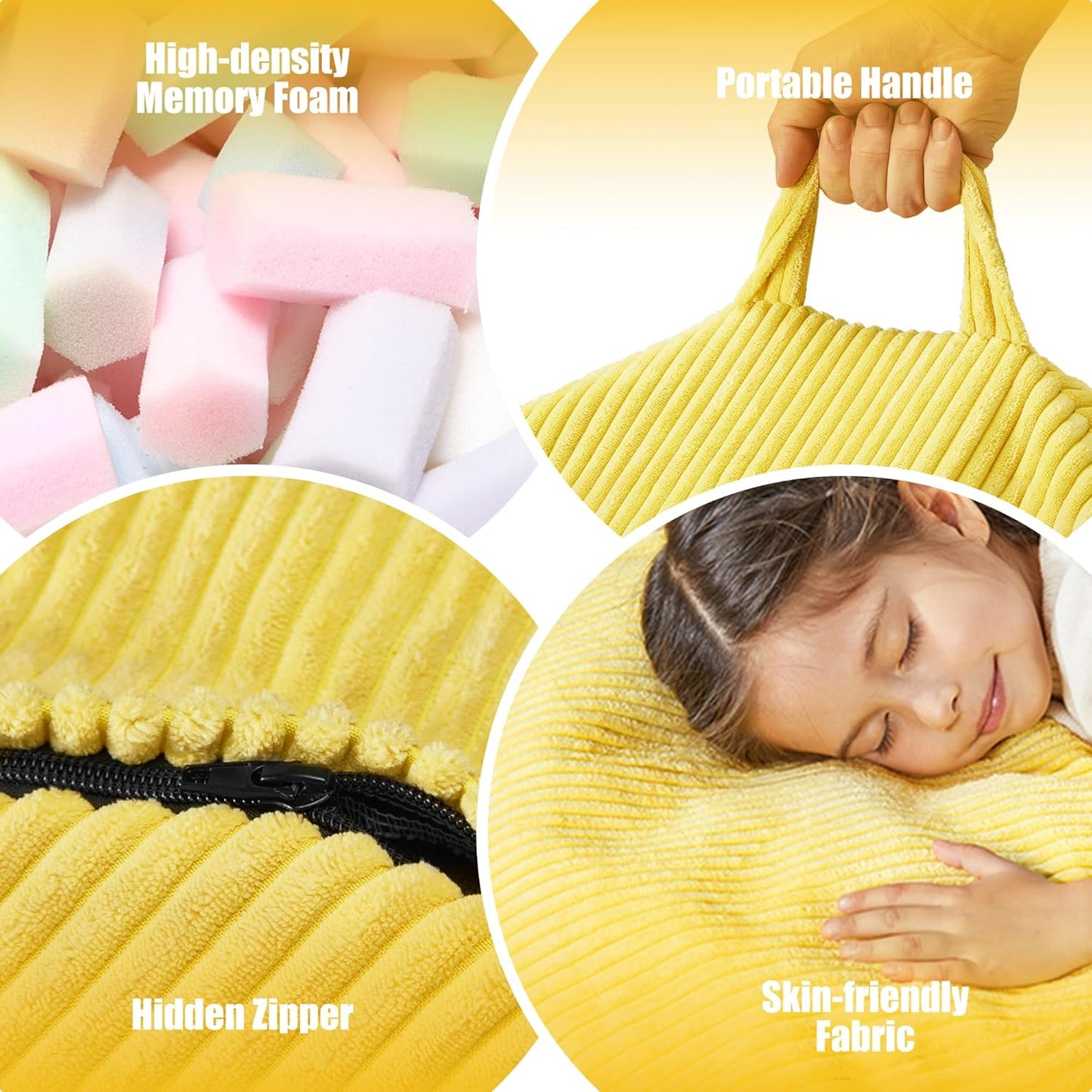 Hobestluk 3.5FT Bean Bag Chair Adult Bean Bag Chair Large Bean Bag Chair with Filler Included Teardrop Bean Bag with Removable Cover for Bedroom Living Room - (Large, Yellow)