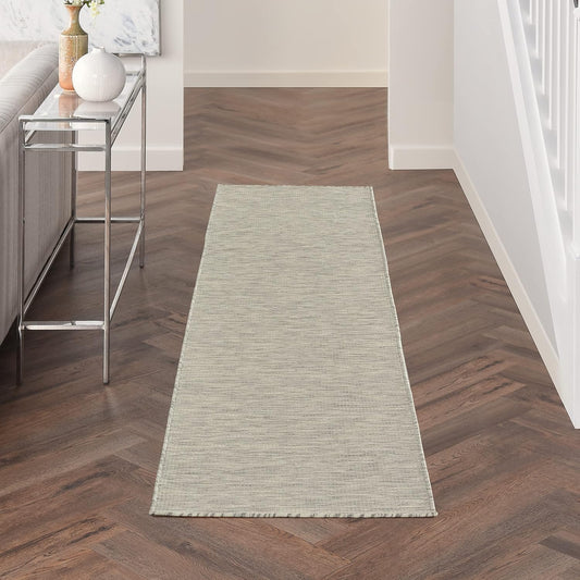 Nourison Positano Light Grey 2' x 6' Area Rug Easy Clean, Non Shedding, Bed Room, Living Room, Dining Room, Kitchen (6' Runner)