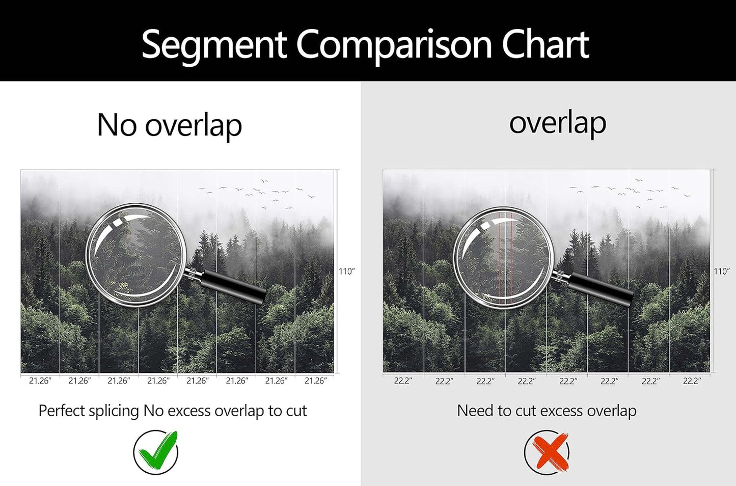 WFBHUA-Foggy Forest Woodland Wallpaper Green Nature Landscapes Wall Murals for Bedroom Living Room(Not Peel and Stick)