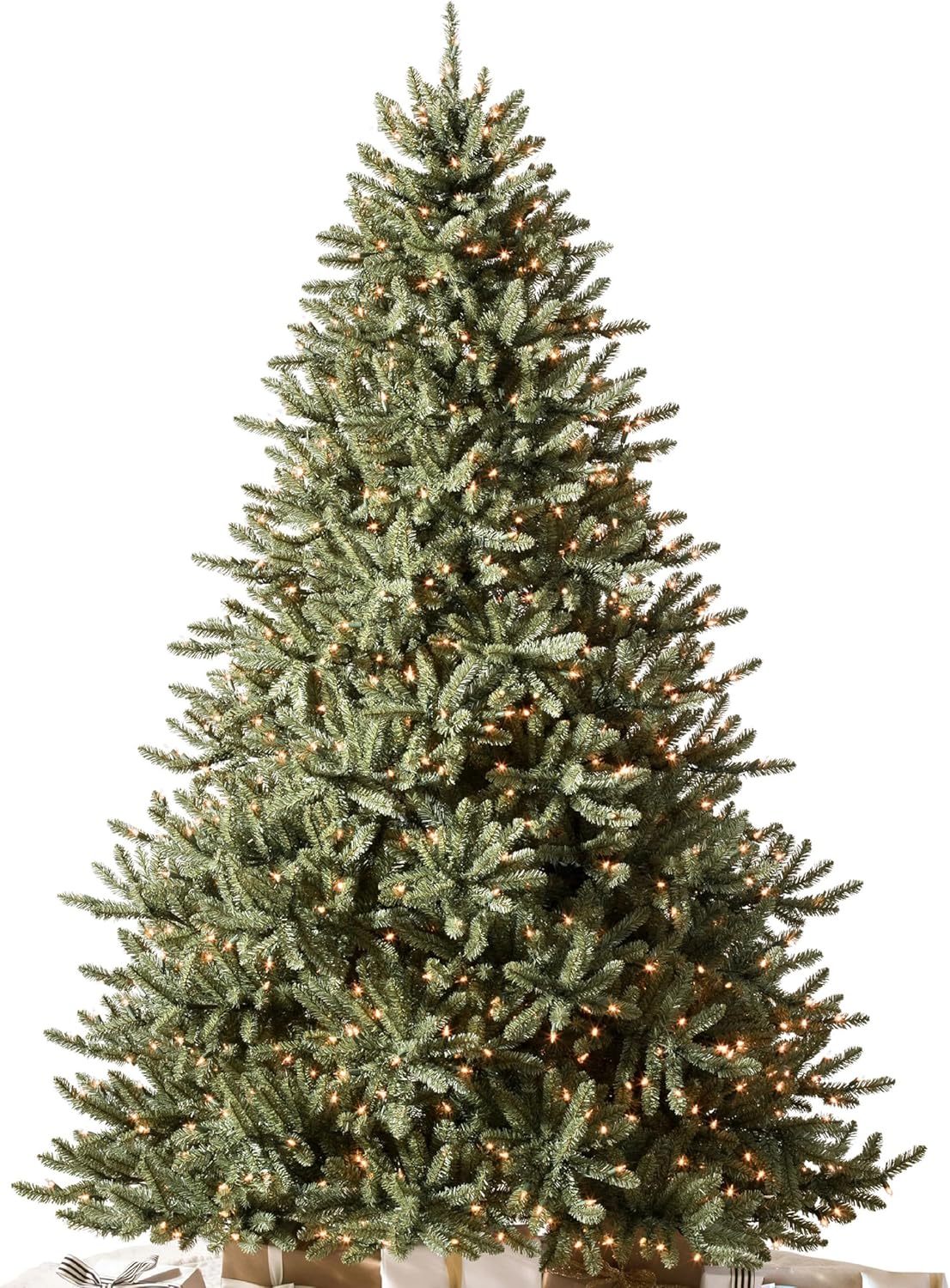 Balsam Hill 6.5ft Pre-Lit Classic Blue Spruce - Artificial Christmas Tree with 2144+ Tips, 700 Clear Incandescent Lights, Easy Plug System, Premium Stand & Storage Bag for Indoor Holiday Decorating