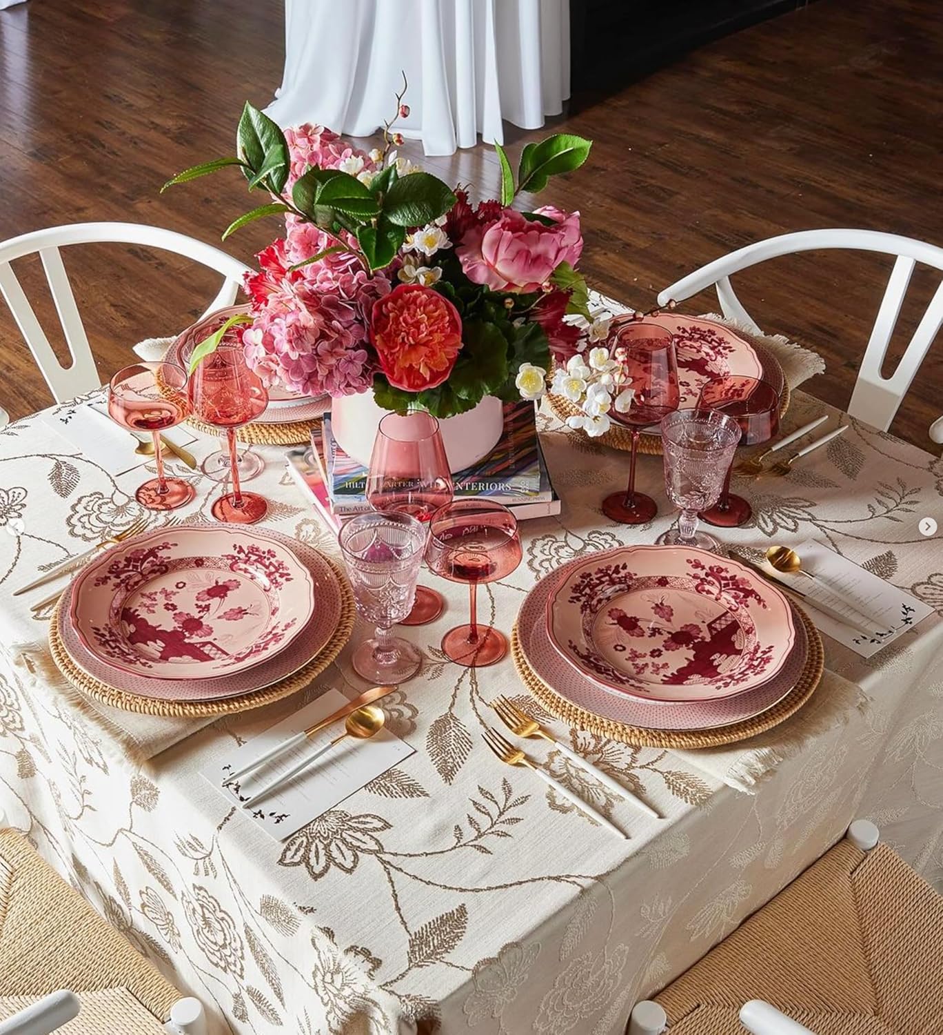 Saludi Original Dark Rose Wine Glasses, 16.5oz (Set of 6) Stemmed Single Color Red Barbie Glass - Great for All Wine Types and Occasions or Gifts - Luxury, Durable, Hand-Blown