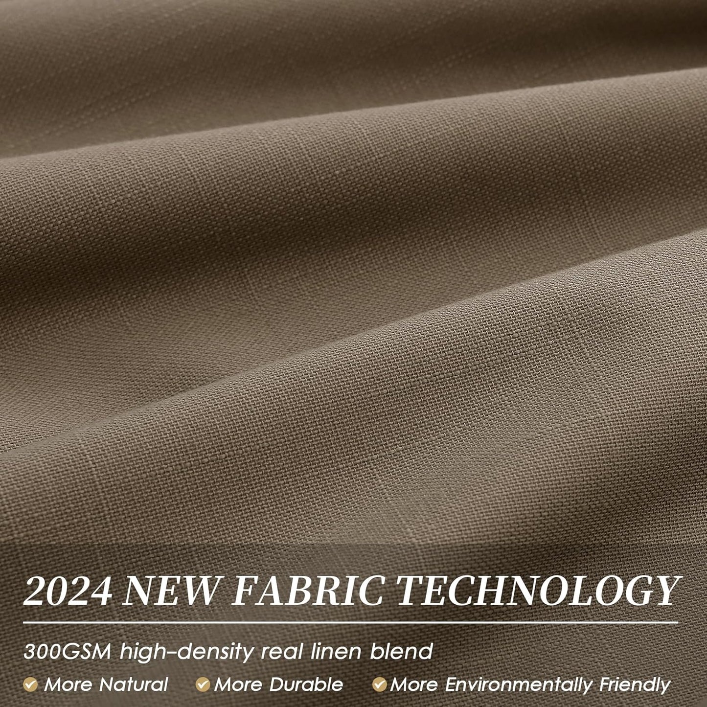 BOODII 63 Inch Blackout Curtains Linen Black Out Curtains for Bedroom 2 Panels Set Neutral Room Darkening Curtain Dark Brown Thermal Insulated Curtain for Nursery Window Drapes Back Tab 52x63