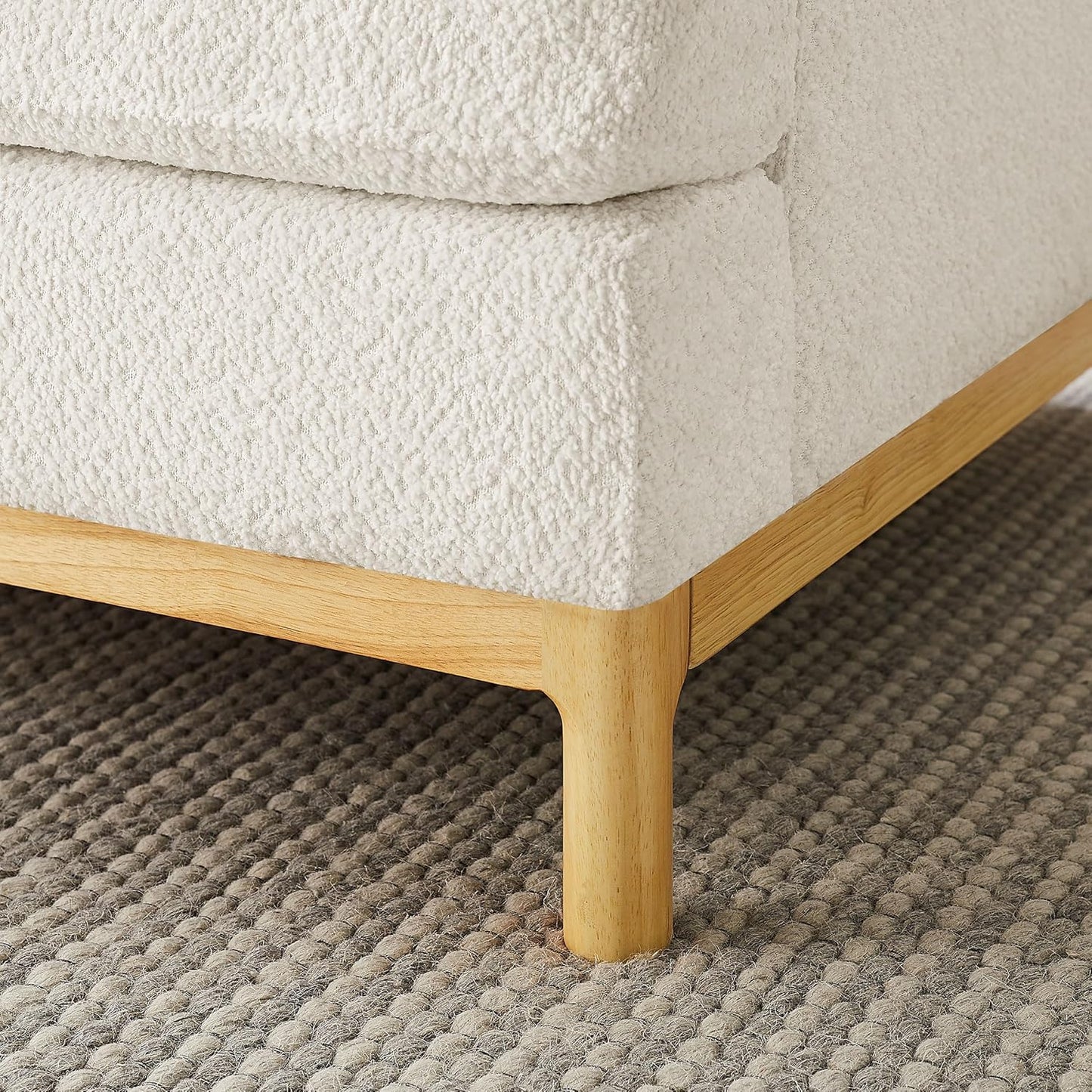 Oversized Accent Chair, Mid Century Modern Upholstered Armchair for Living Room, Comfy Chair for Bedroom Reading Chair, Single Sofa for Small Space with Rubberwood Base