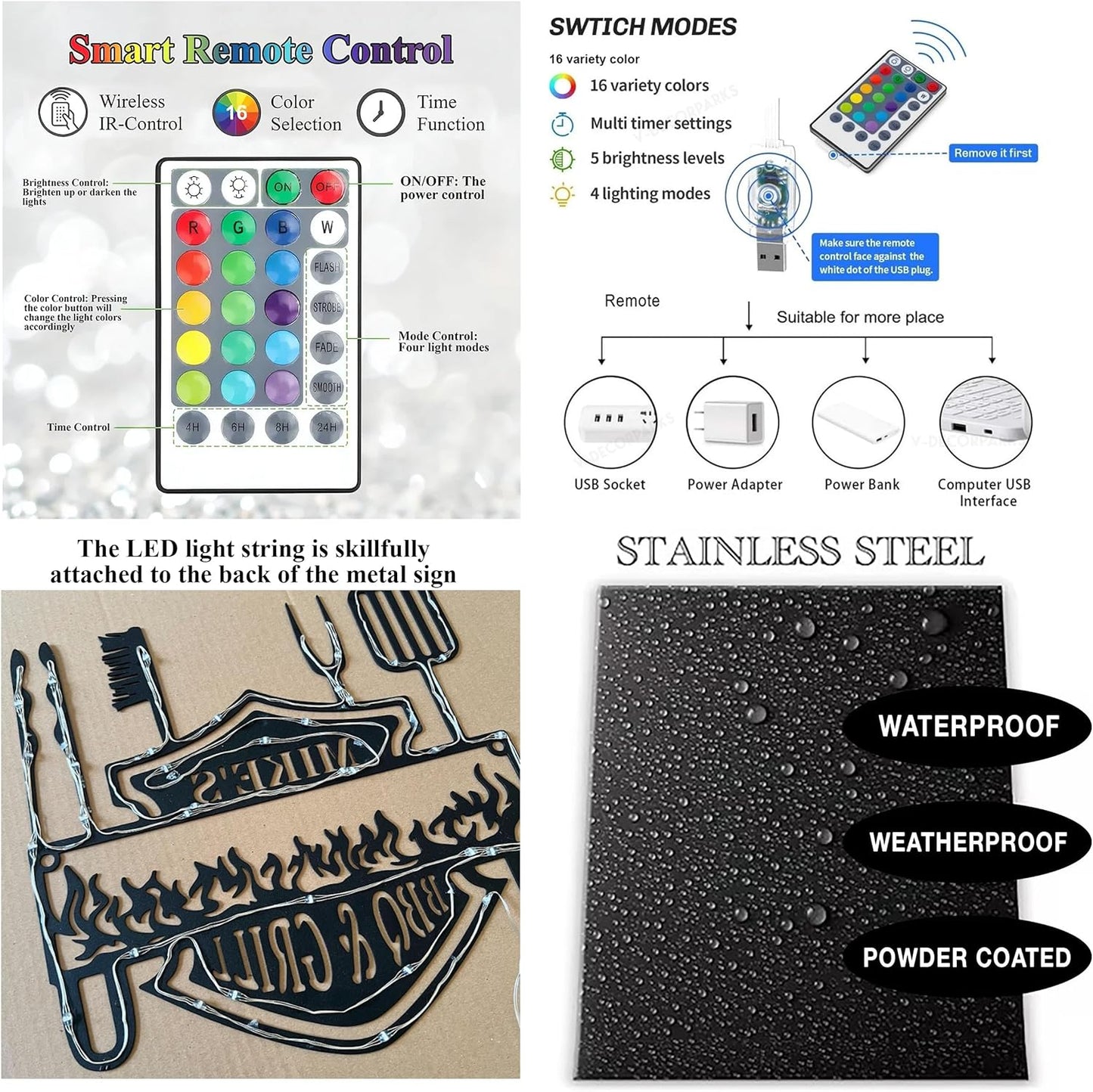 Personalized Hockey Metal Sign - LED Wall Sign with Name & Jersey Number, 16-Color LED with Remote Control, Ice Hockey Room Decor for Boys, Sports Players, Coaches, Teens