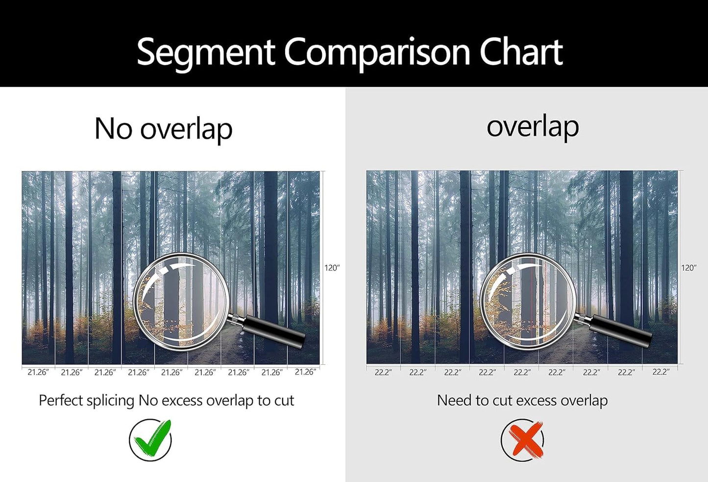 WFBHUA-Dark Forest Tree Wallpaper Mural Nursery Woodland Natural Landscapes Wall Murals for Bedroom Living Room(Not Peel and Stick)