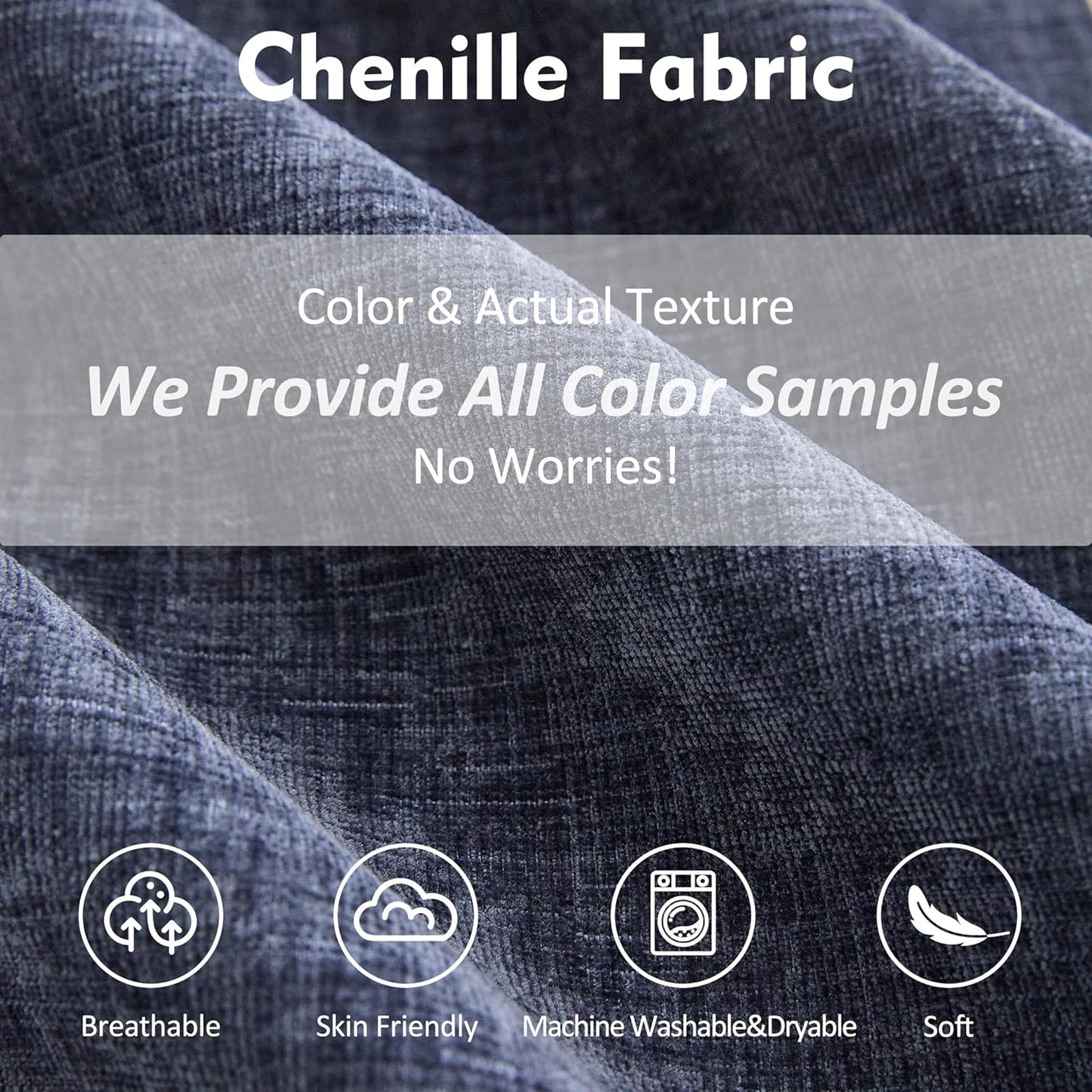 142.5" U Shaped Couch, Modular Sectional Sofa, 3-Seater Comfy Cloud Couch with Movable Ottoman, Deep Seat Couches for Living Room, Chenille, Navy