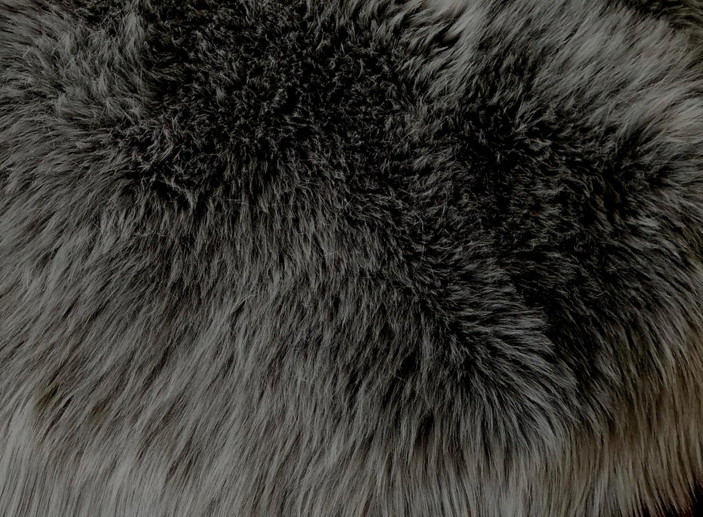 LAMBZY Faux Sheepskin Super Soft Hypoallergenic Free Shape Silky Shag Rug, Luxury Shaggy Plush Carpet for Bedrooms Living Kids Room Sofa Rugs (Dark Grey, Triple Side by Side 3'x6')