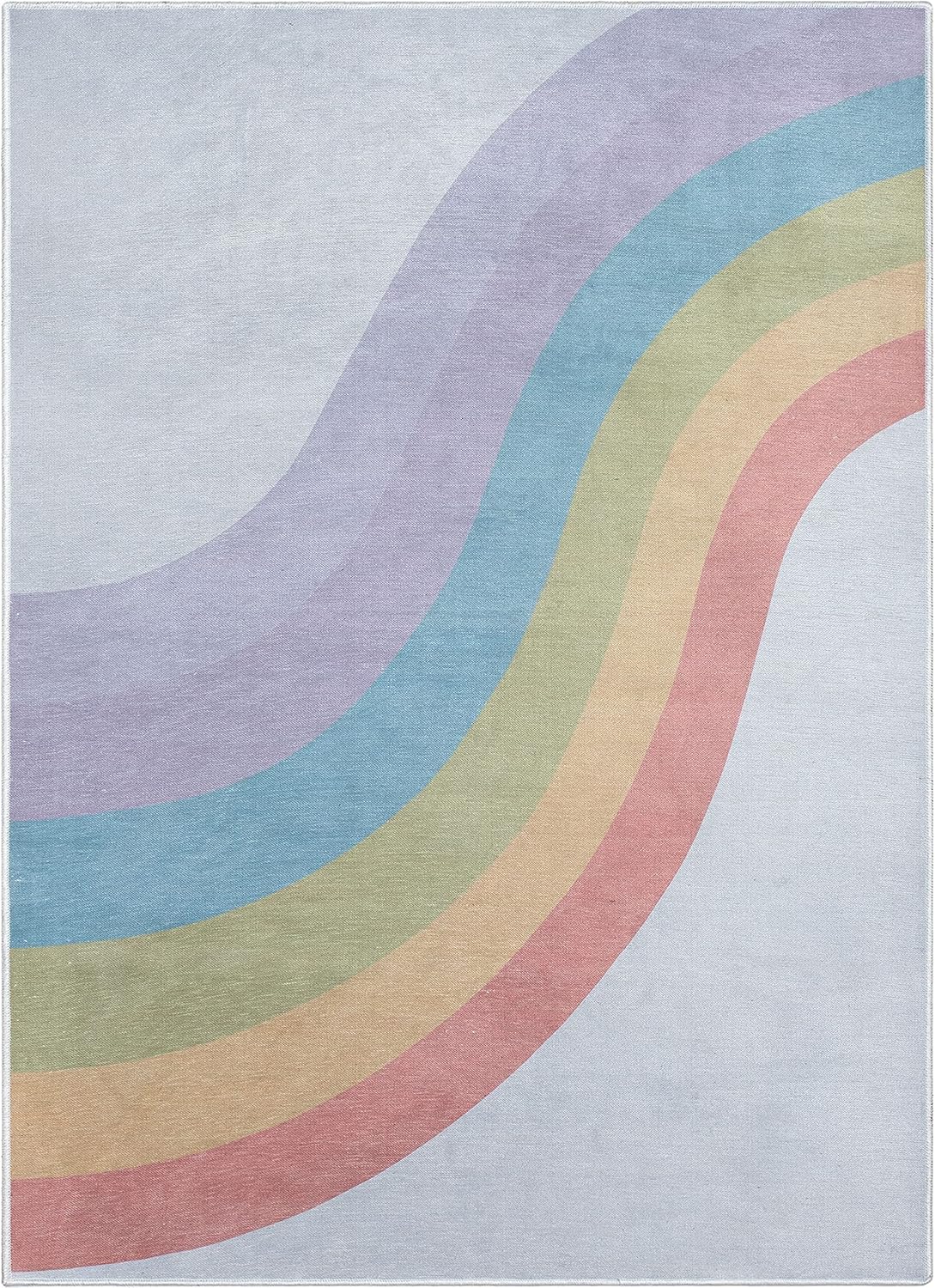 Well Woven Kids Rainbow Rug, 6' x 9', Multi Color